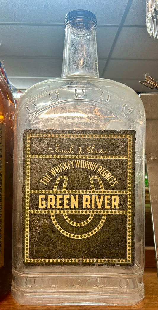 GREEN RIVER WHISKEY LARGE ADVERTISING DISPLAY BOTTLE