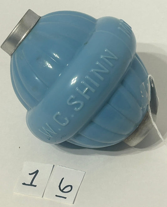 ANTIQUE LIGHTNING ROD BLUE MILK GLASS SHINN BALL