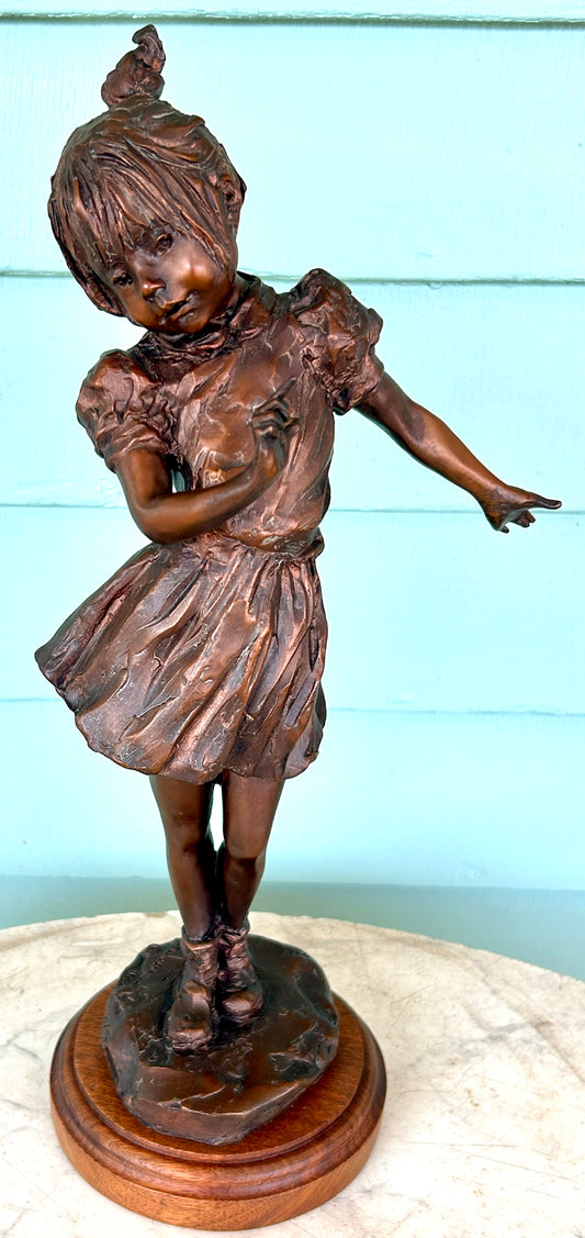 GLENNA GOODACRE 1939-2020 BRONZE SCULPTURE OF GIRL DANCING