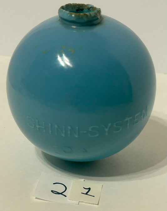 LIGHTNING ROD BALL BY SHINN SYSTEM BLUE MILK GLASS