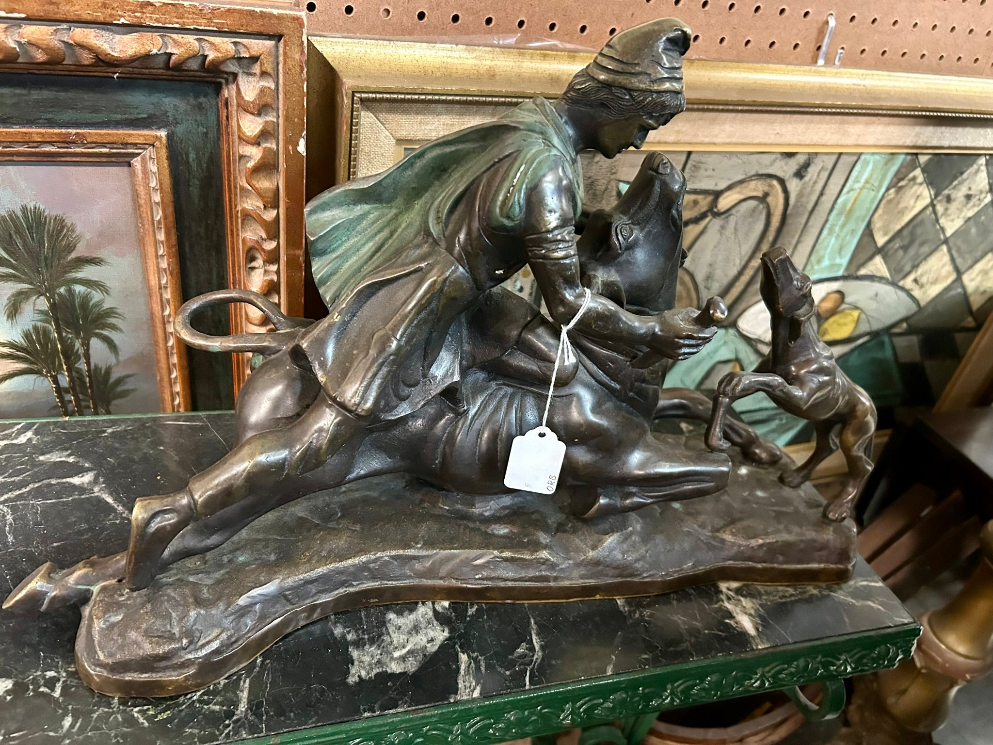 Mithras Intaglio BRONZE SCULPTURE OF MITHRAS SLAYING A BULL – Triple A Antiques