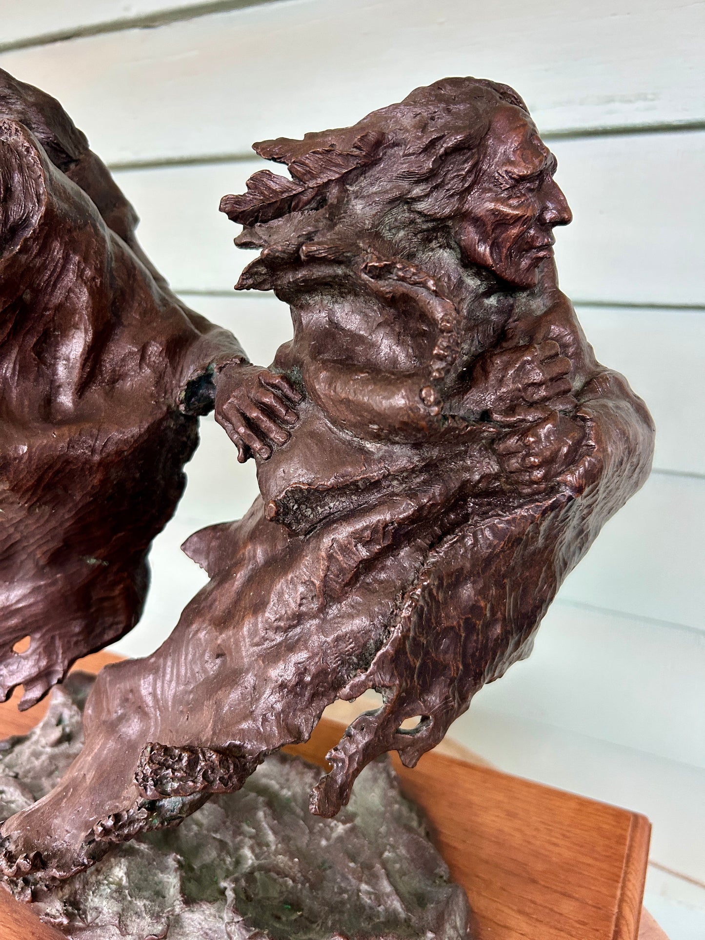 MARK HOPKINS COLORADO BRONZE ARTIST SCULPTURE OF NATIVE AMERICANS