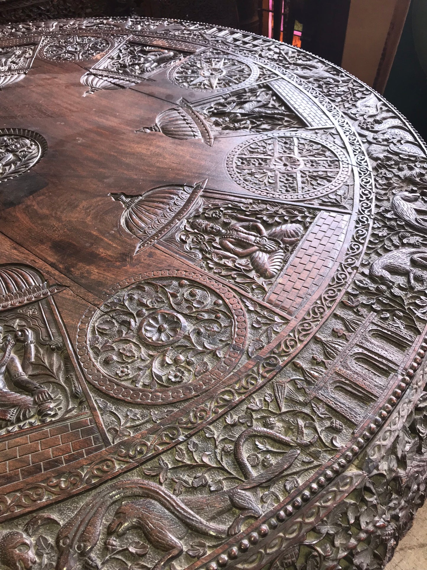 Asian late 1800s carved table