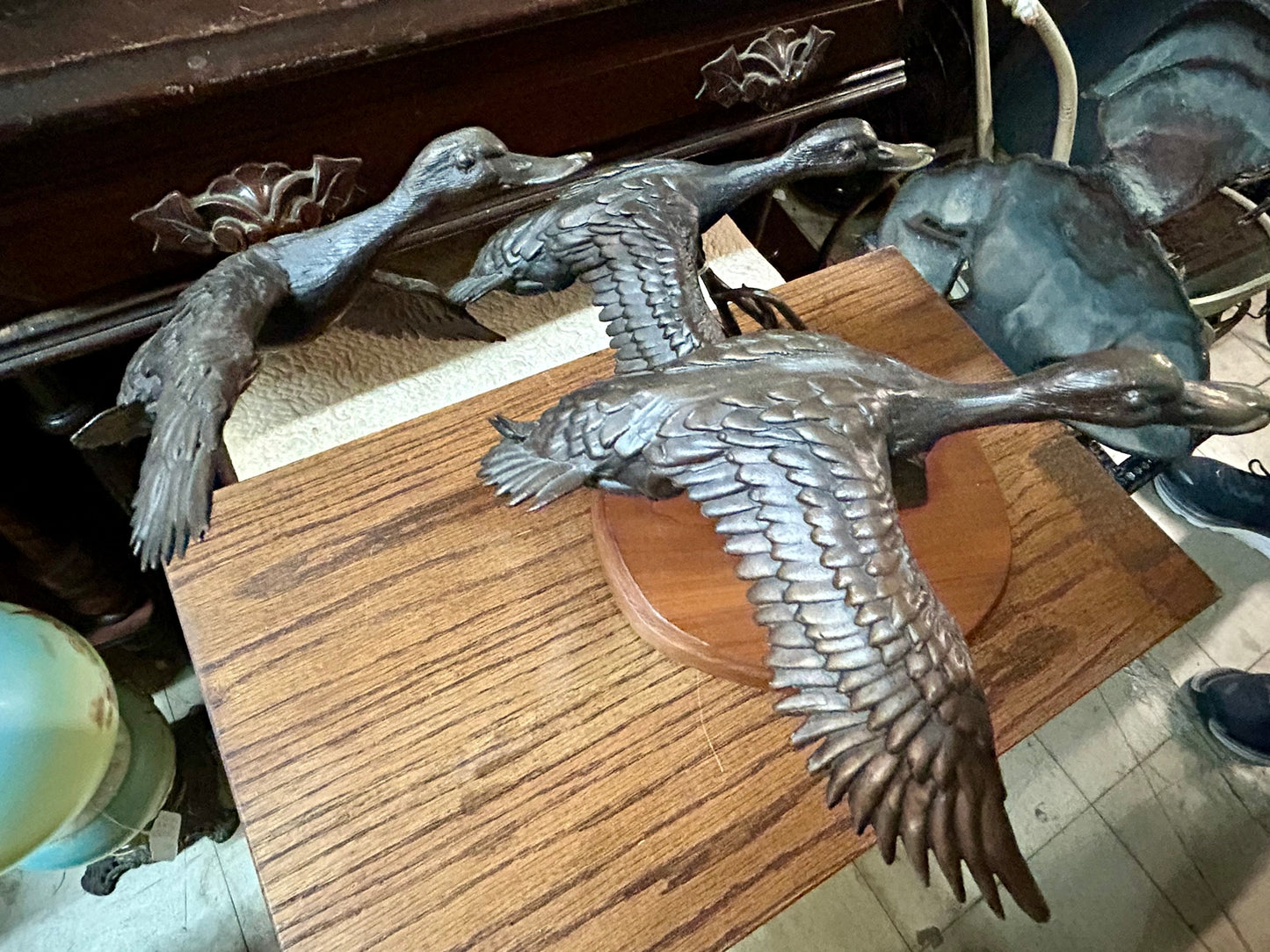 THOMAS PALMERTON "SIDE WINDERS" BRONZE OF DUCKS