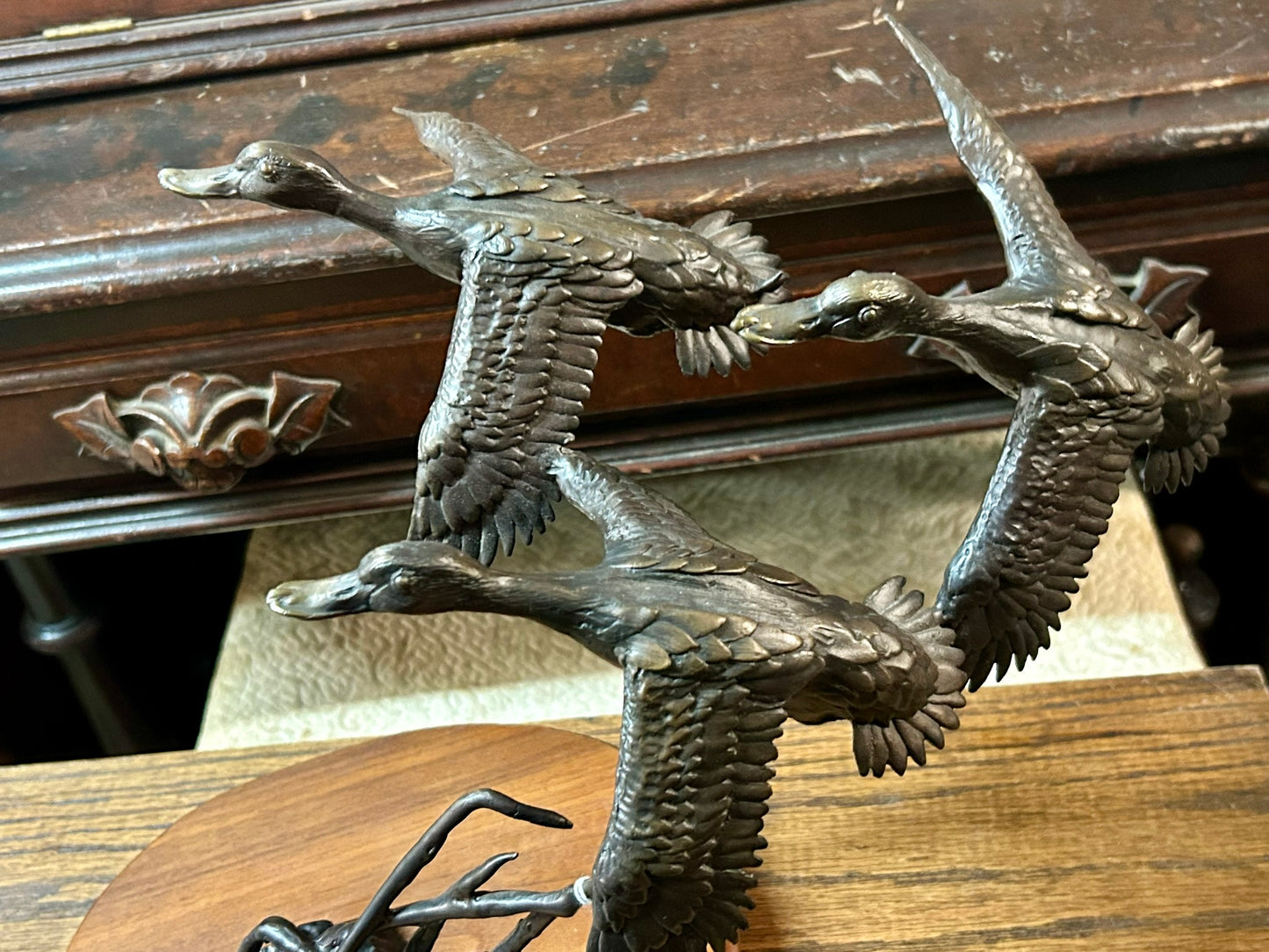 THOMAS PALMERTON "SIDE WINDERS" BRONZE OF DUCKS