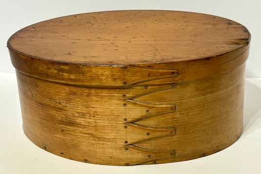 ANTIQUE SHAKER OVAL FIVE FINGERS LAP PANTRY BOX