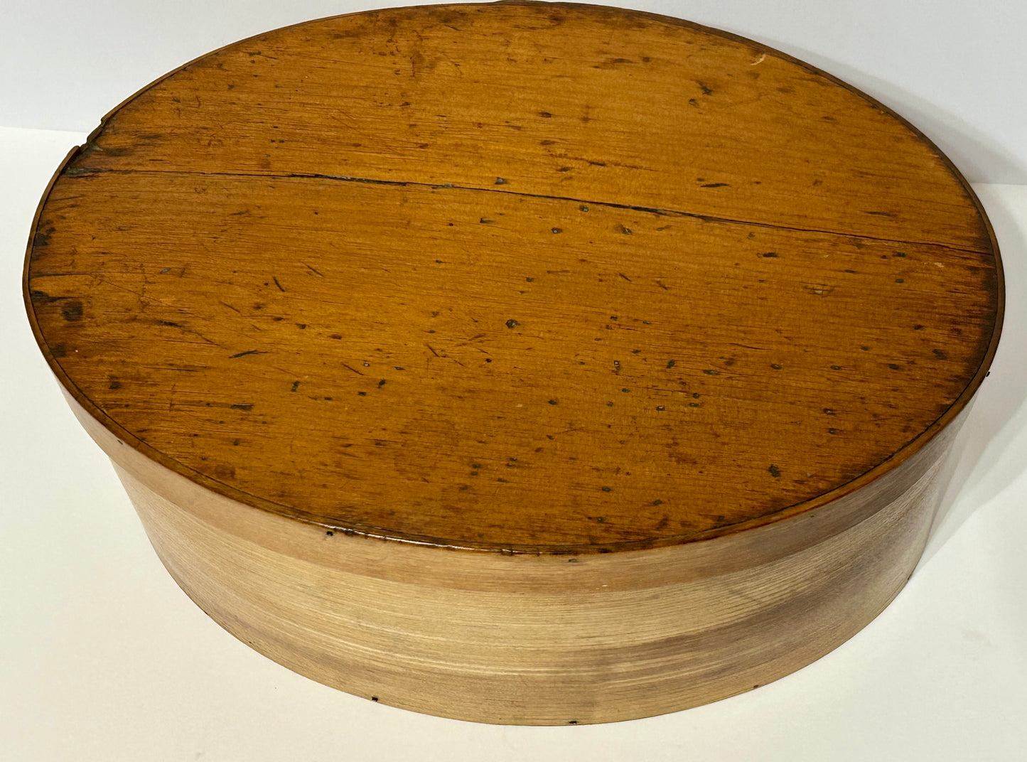 ANTIQUE SHAKER OVAL FIVE FINGERS LAP PANTRY BOX