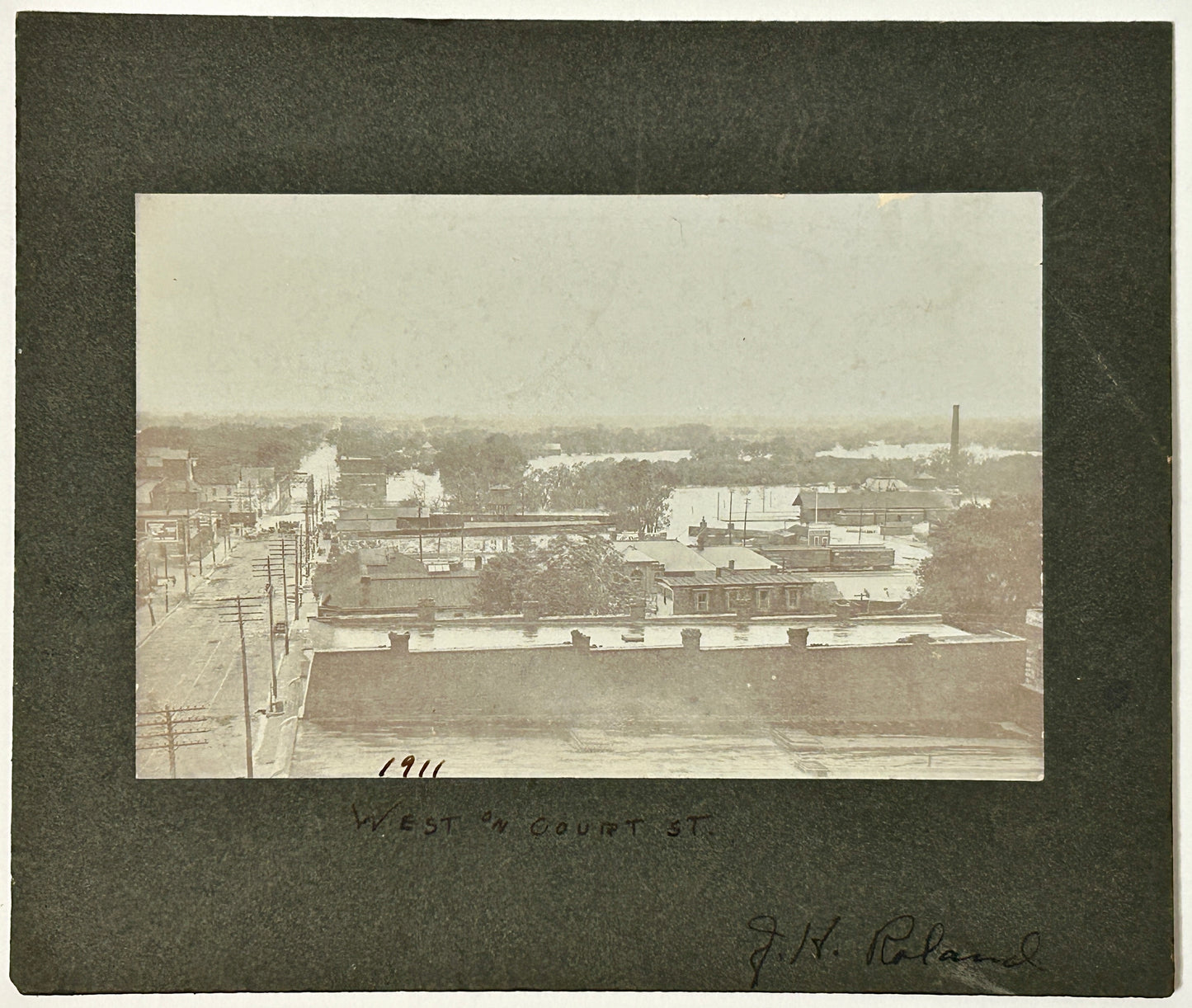BEATRICE, NEBRASKA 1911 PHOTOGRAPH OF FLOOD SHOWING DEMPSTERS