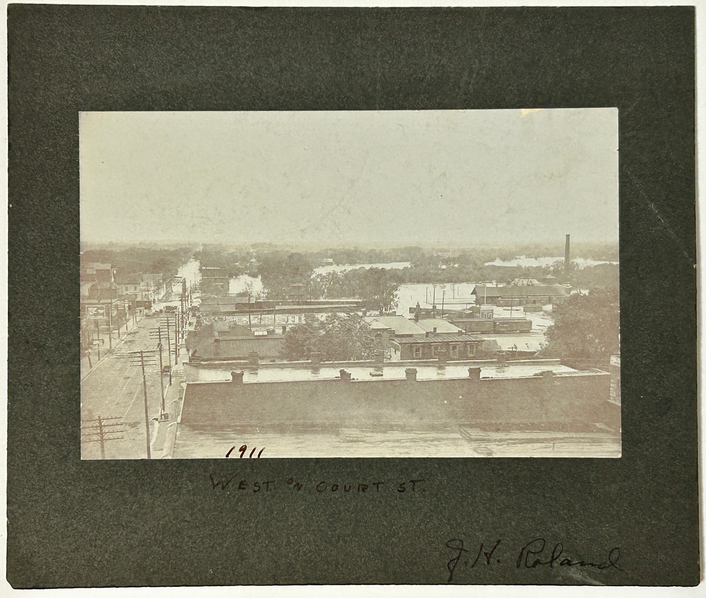 BEATRICE, NEBRASKA 1911 PHOTOGRAPH OF FLOOD SHOWING DEMPSTERS