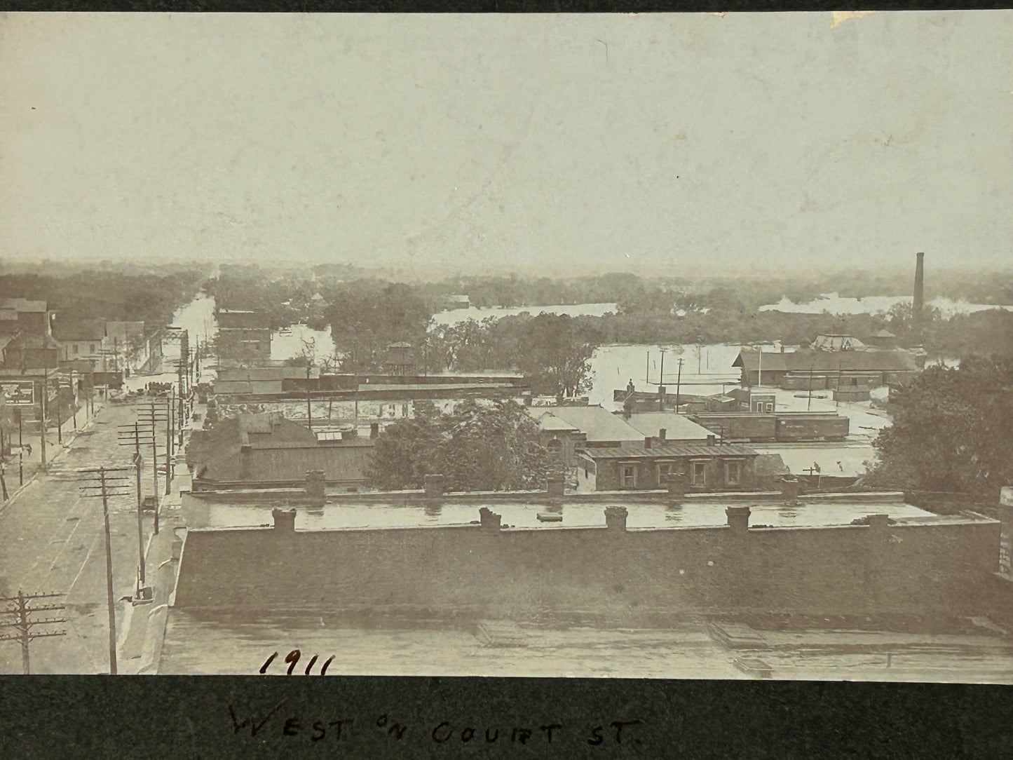 BEATRICE, NEBRASKA 1911 PHOTOGRAPH OF FLOOD SHOWING DEMPSTERS
