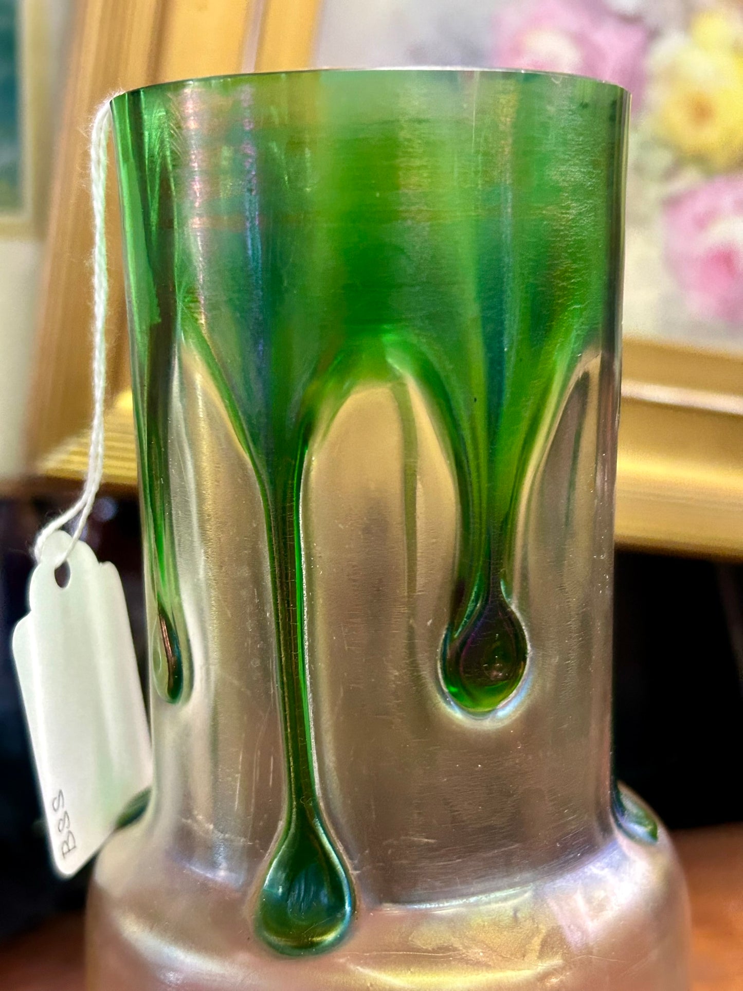 AUSTRIAN LOETZ GLASS IRIDESCENT ART GLASS VASE