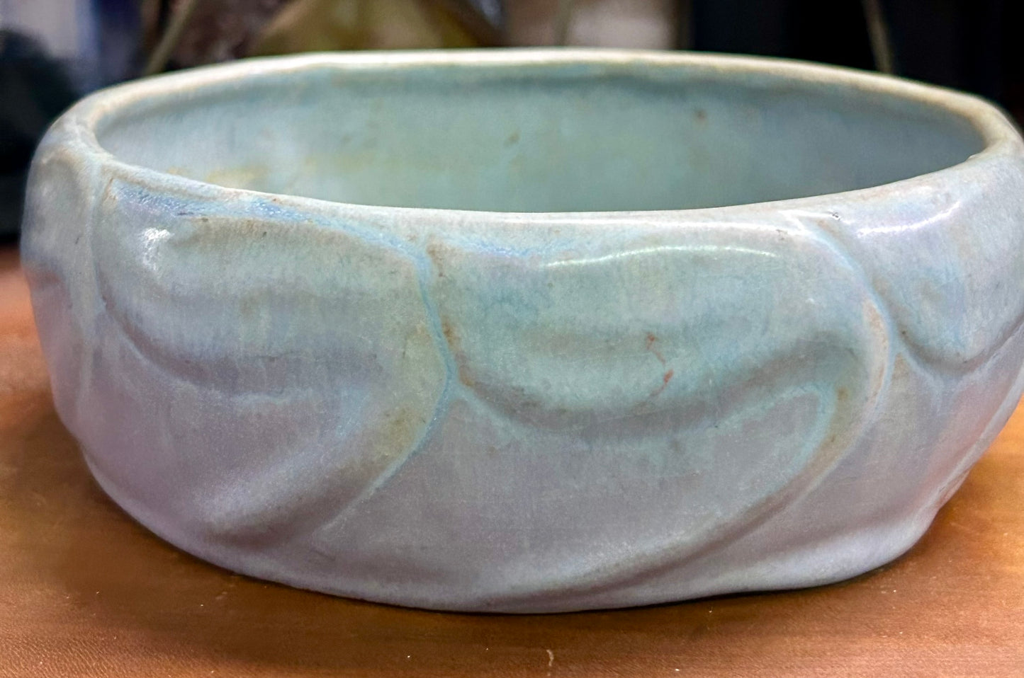 1916 VAN BRIGGLE BLUE GREEN BOWL