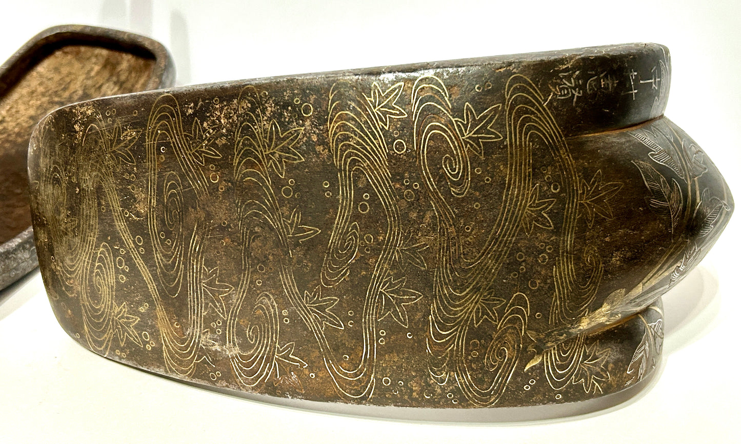 JAPANESE SAMURAI ABUMI FANCY INLAID SIGNED PAIR OF STIRRUPS FROM 1700'S TO 1800'S