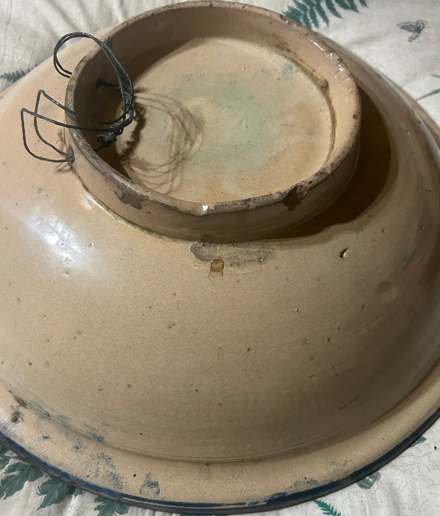 ISLAMIC DECORATED EARTHENWARE ANTIQUE  LARGE BOWL