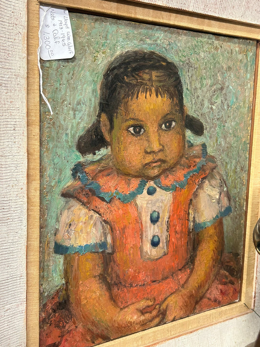 NEBRASKA AND CALIFORNIA ARTIST LLOYD WILLIAM WULF NATIVE GIRL PAINTING