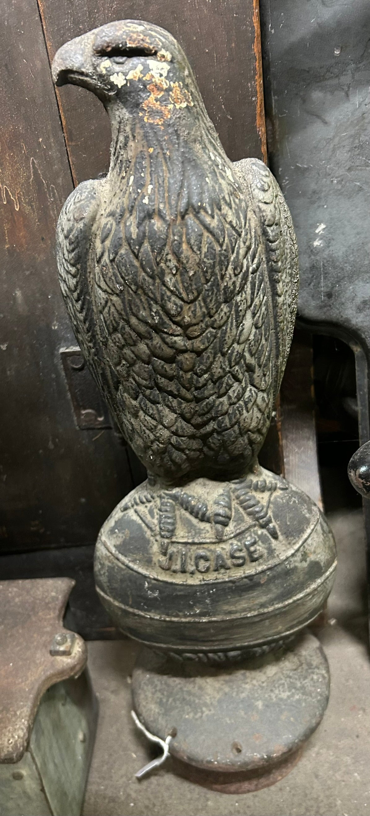 CAST IRON ANTIQUE CASE EAGLE FOR WATER TANK ON CASE THRESHER