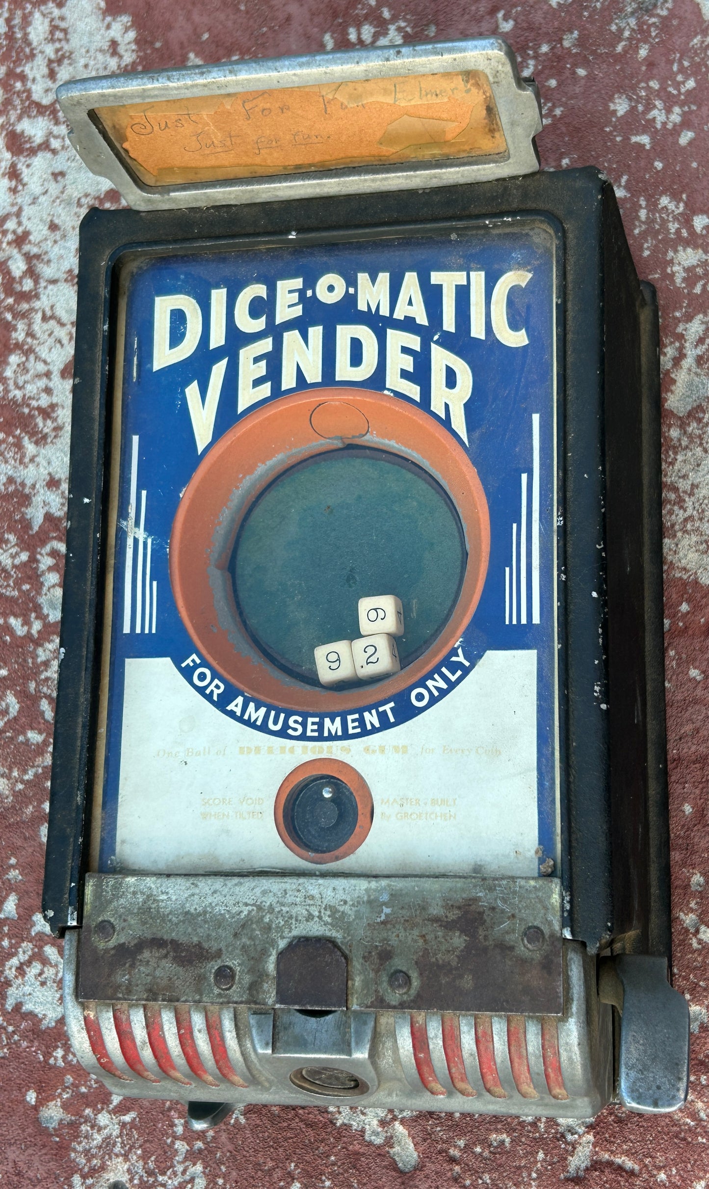 DICE-O-MATIC  TRADE SIMULATOR GAMING MACHINE 1934