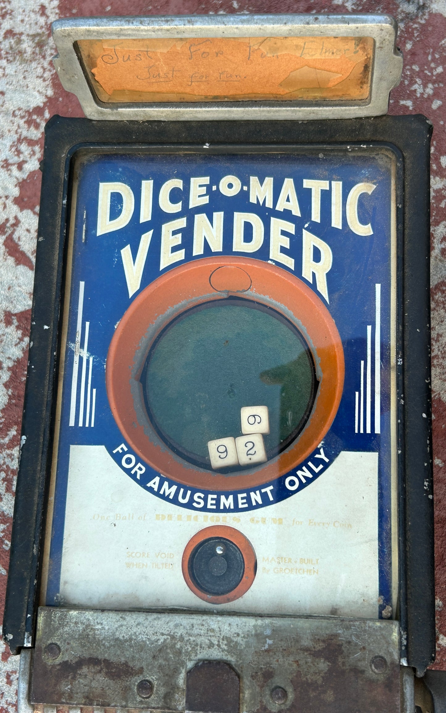 DICE-O-MATIC  TRADE SIMULATOR GAMING MACHINE 1934