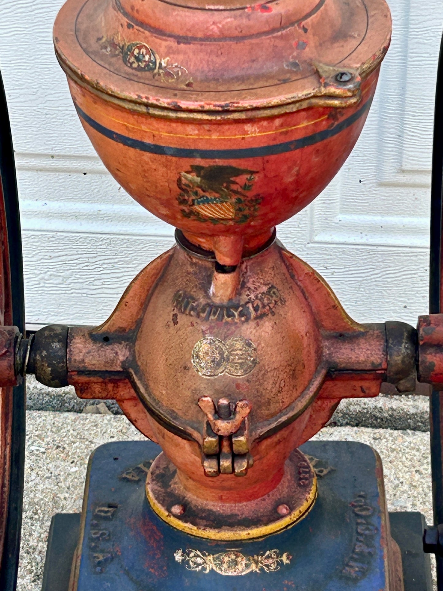 ANTIQUE COFFEE GRINDER ENTERPRISE # 7 WITH GREAT ORIGINAL DECORATIONS AND DRAWER