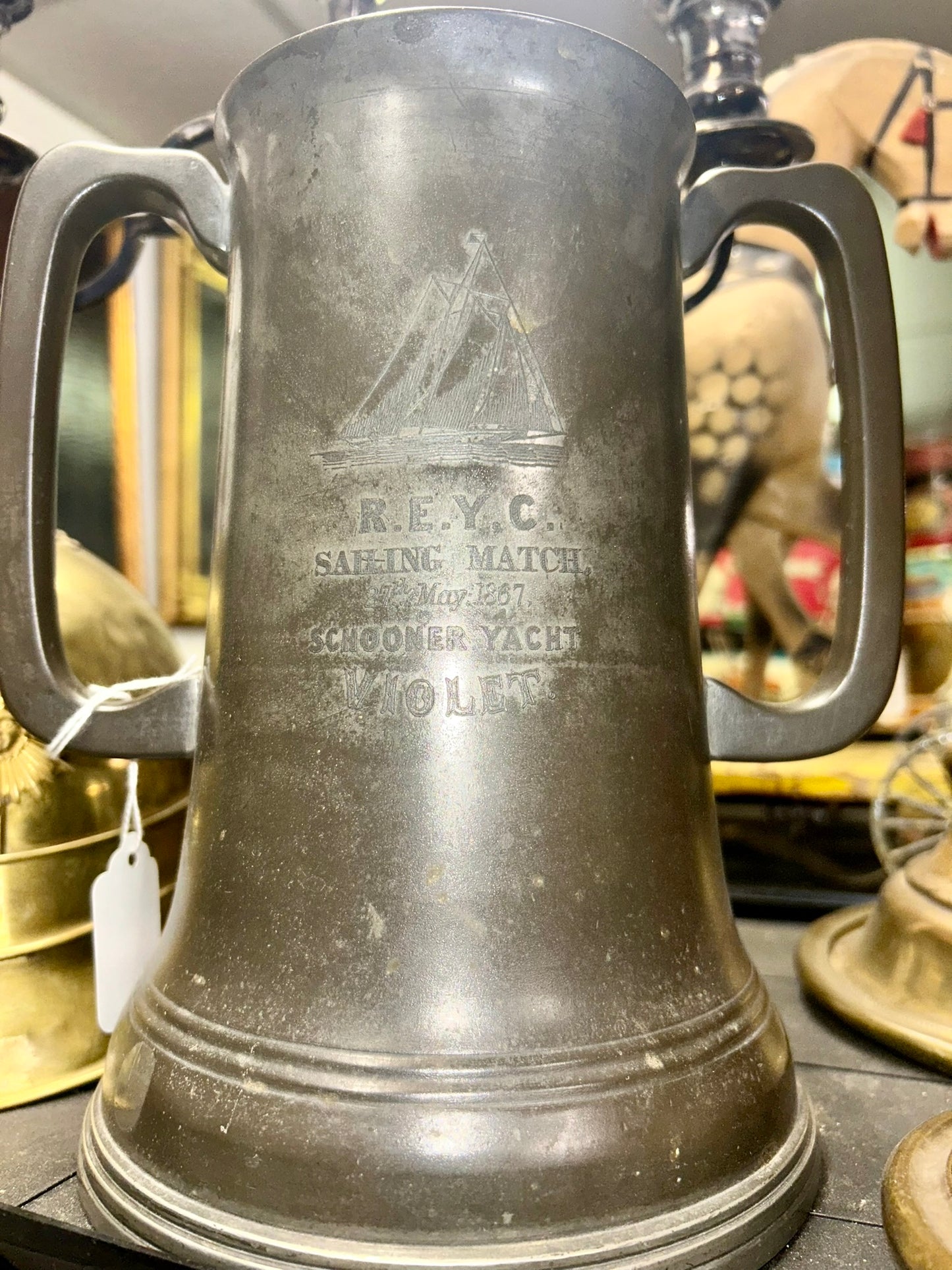 ROYAL ENGLISH YACHT CLUB 1867 TROPHY FOR SCHOONER YACHT "VIOLET" RARE