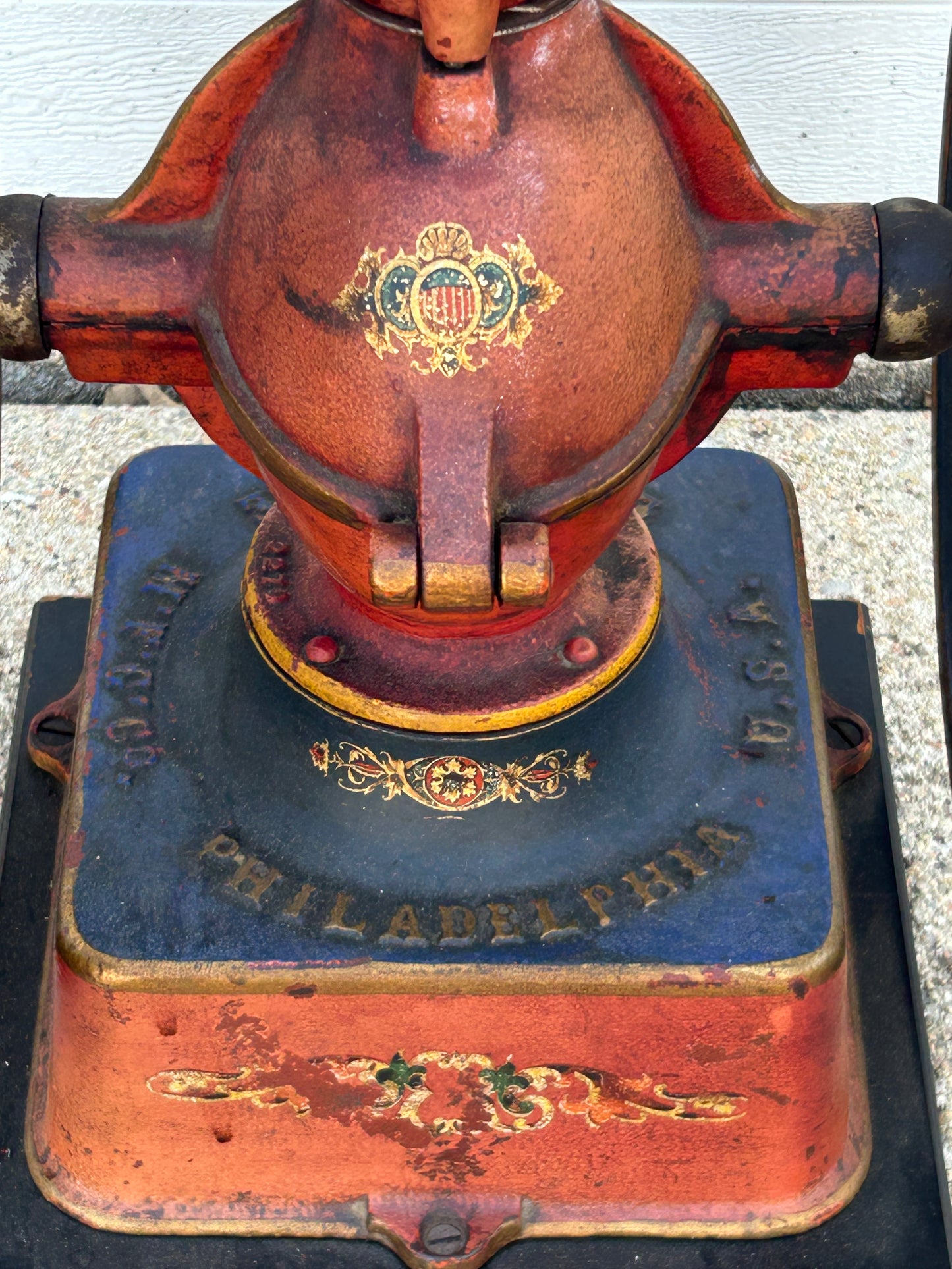 ANTIQUE COFFEE GRINDER ENTERPRISE # 7 WITH GREAT ORIGINAL DECORATIONS AND DRAWER