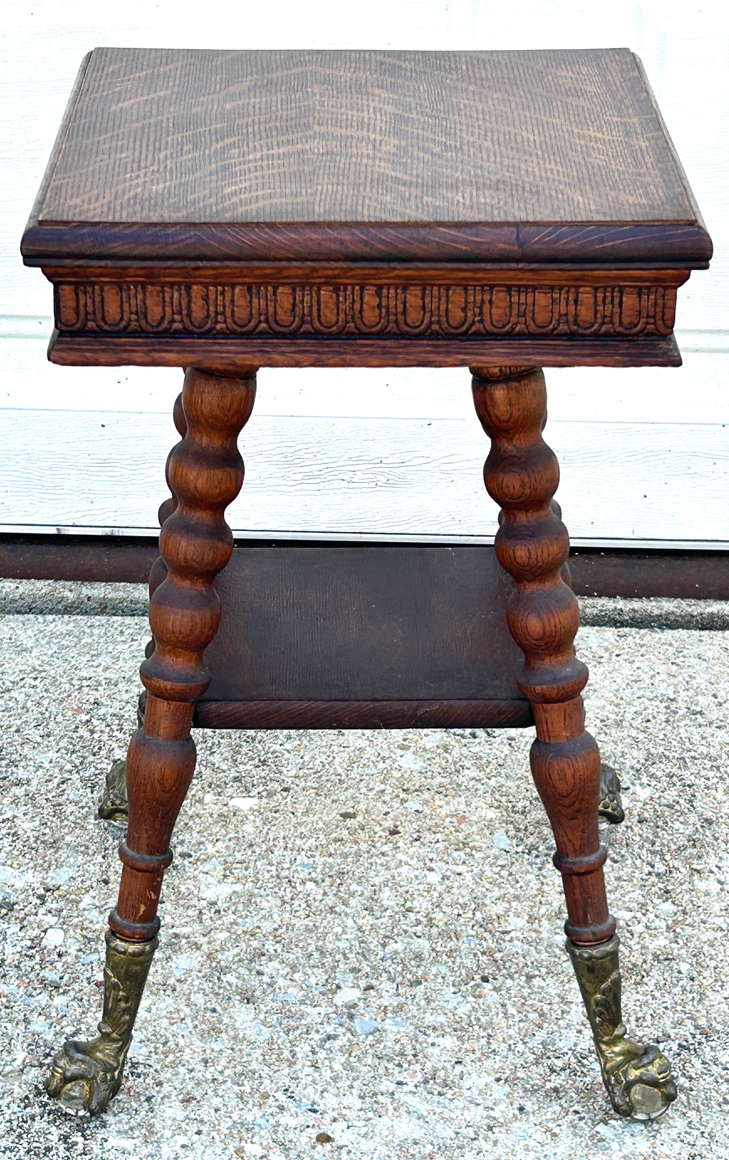 ANTIQUE CHILDS SIZE BALL AND CLAW PARLOR TABLE OR SAMPLE
