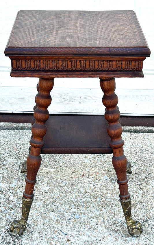 ANTIQUE CHILDS SIZE BALL AND CLAW PARLOR TABLE OR SAMPLE