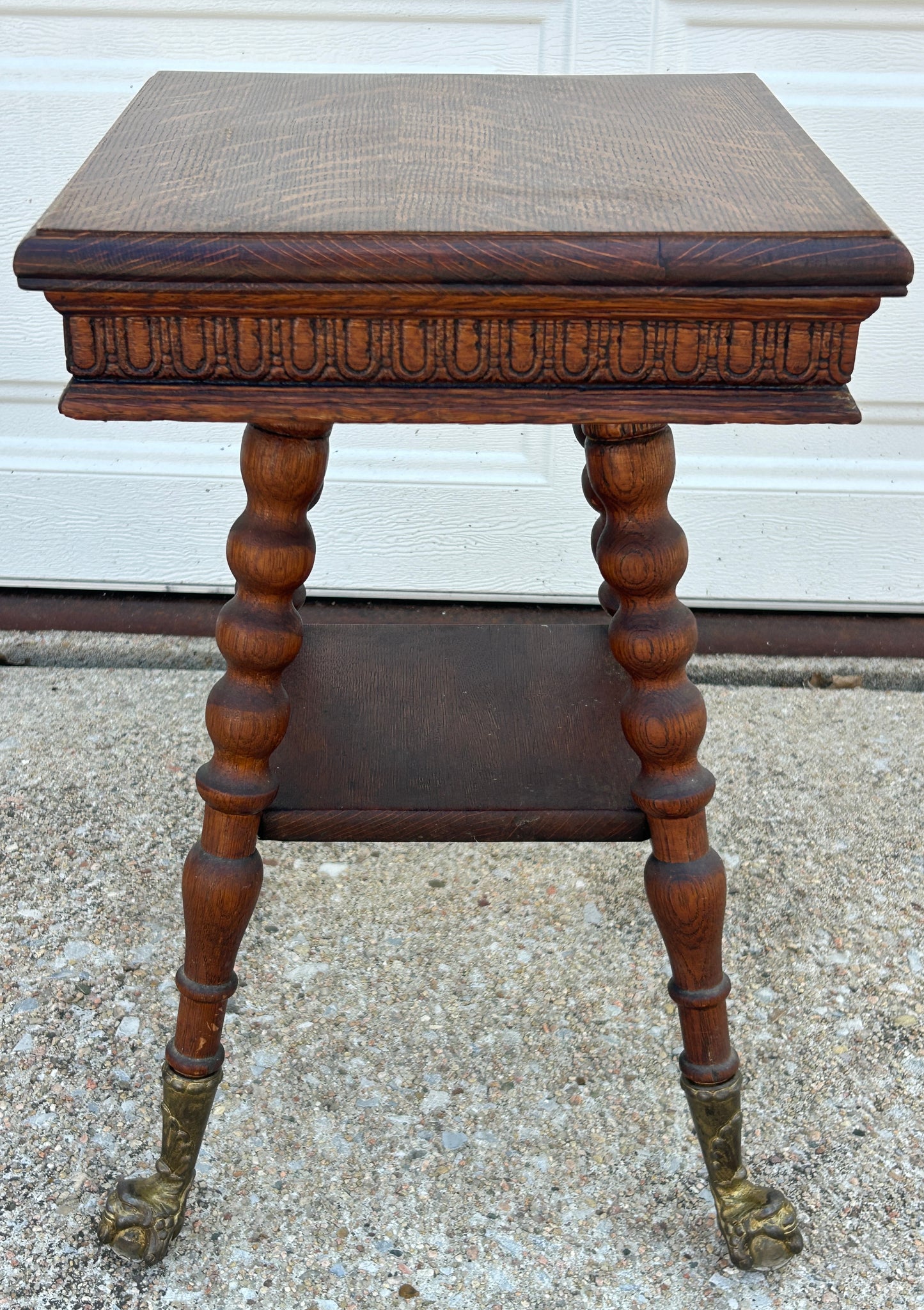 ANTIQUE CHILDS SIZE BALL AND CLAW PARLOR TABLE OR SAMPLE