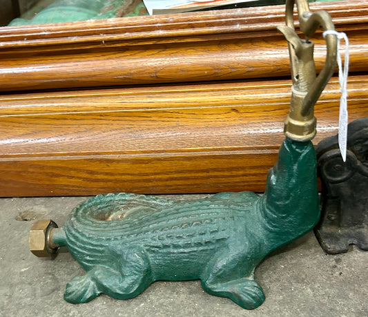 CAST IRON ALLIGATOR FIGURAL LAWN SPRINKLER