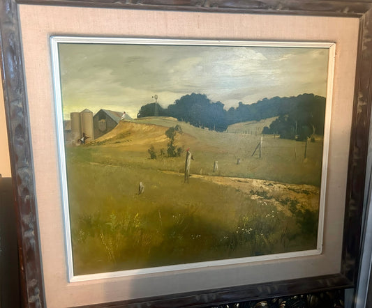 WALTER PARKE PAINTING "FARMYARD SCUFFLE" LANDSCAPE