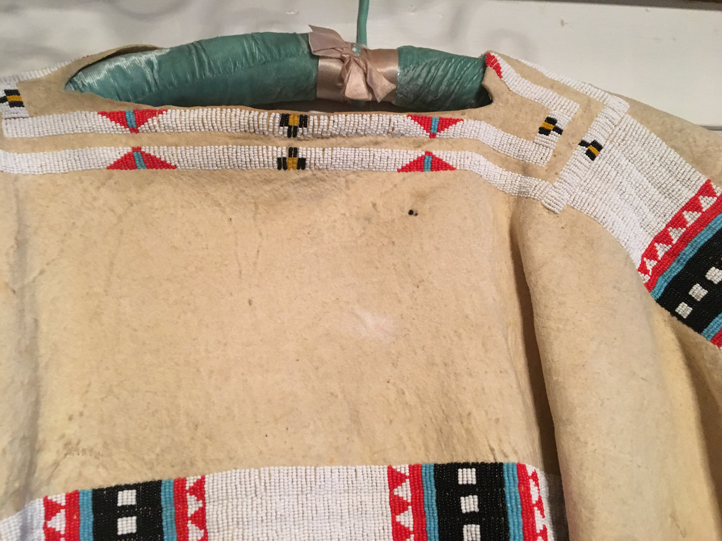 NATIVE AMERICAN CHEROKEE BEADED WOMANS BUCKSKIN BEADED 1930's DRESS