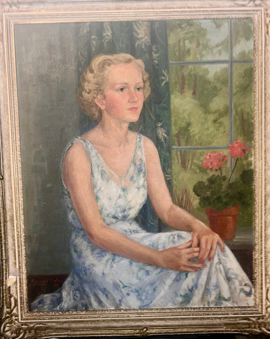 CALIFORNIA ARTIST FLORENCE WALSH OIL PAINTING PORTRAIT OF WOMAN