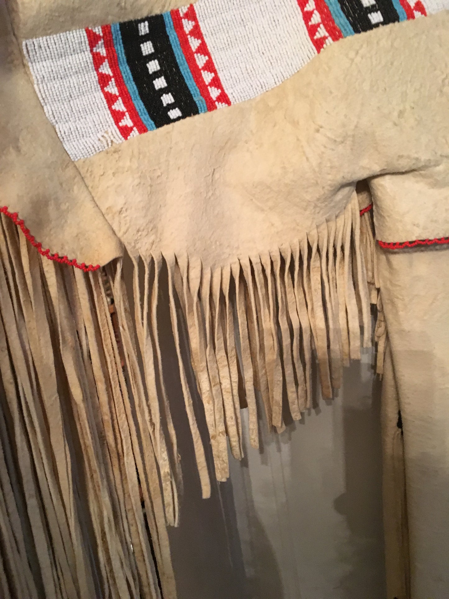 NATIVE AMERICAN CHEROKEE BEADED WOMANS BUCKSKIN BEADED 1930's DRESS