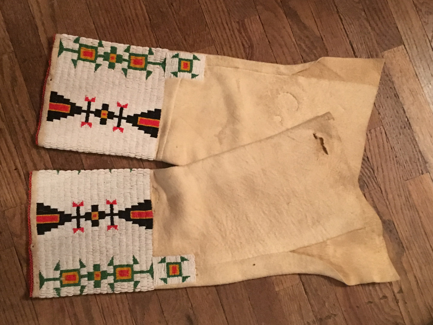 NATIVE AMERICAN CHEROKEE BEADED WOMANS BUCKSKIN BEADED 1930's DRESS