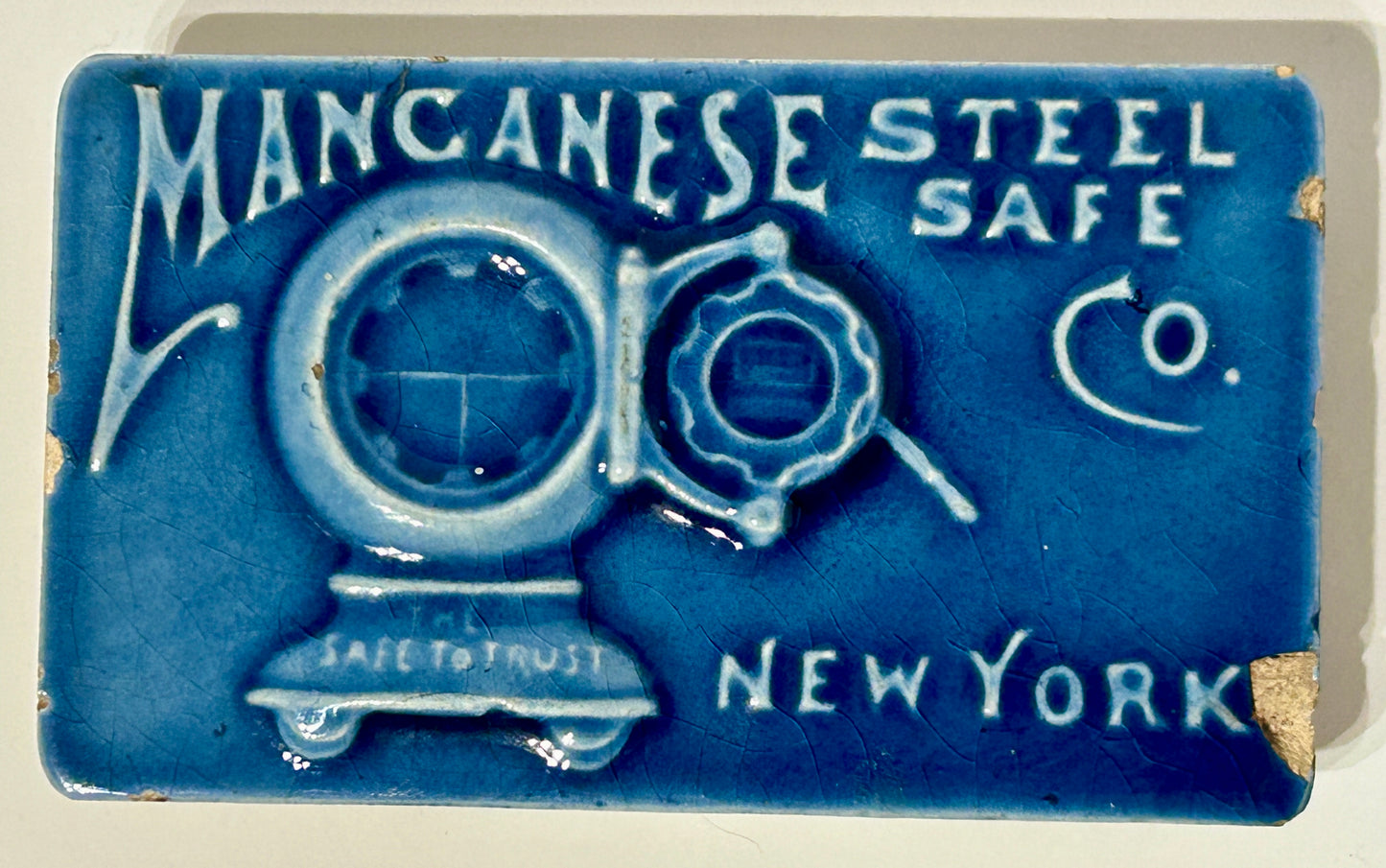 ANTIQUE CANNON BALL SAFE ADVERTISING POTTERY BLOTTER