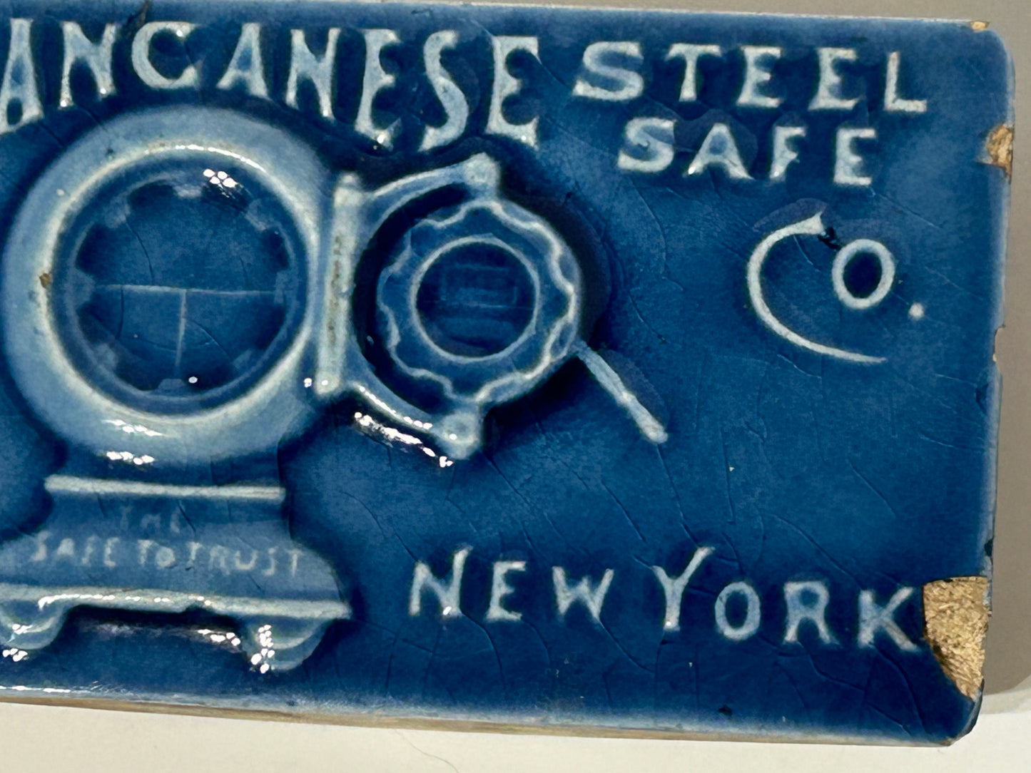 ANTIQUE CANNON BALL SAFE ADVERTISING POTTERY BLOTTER