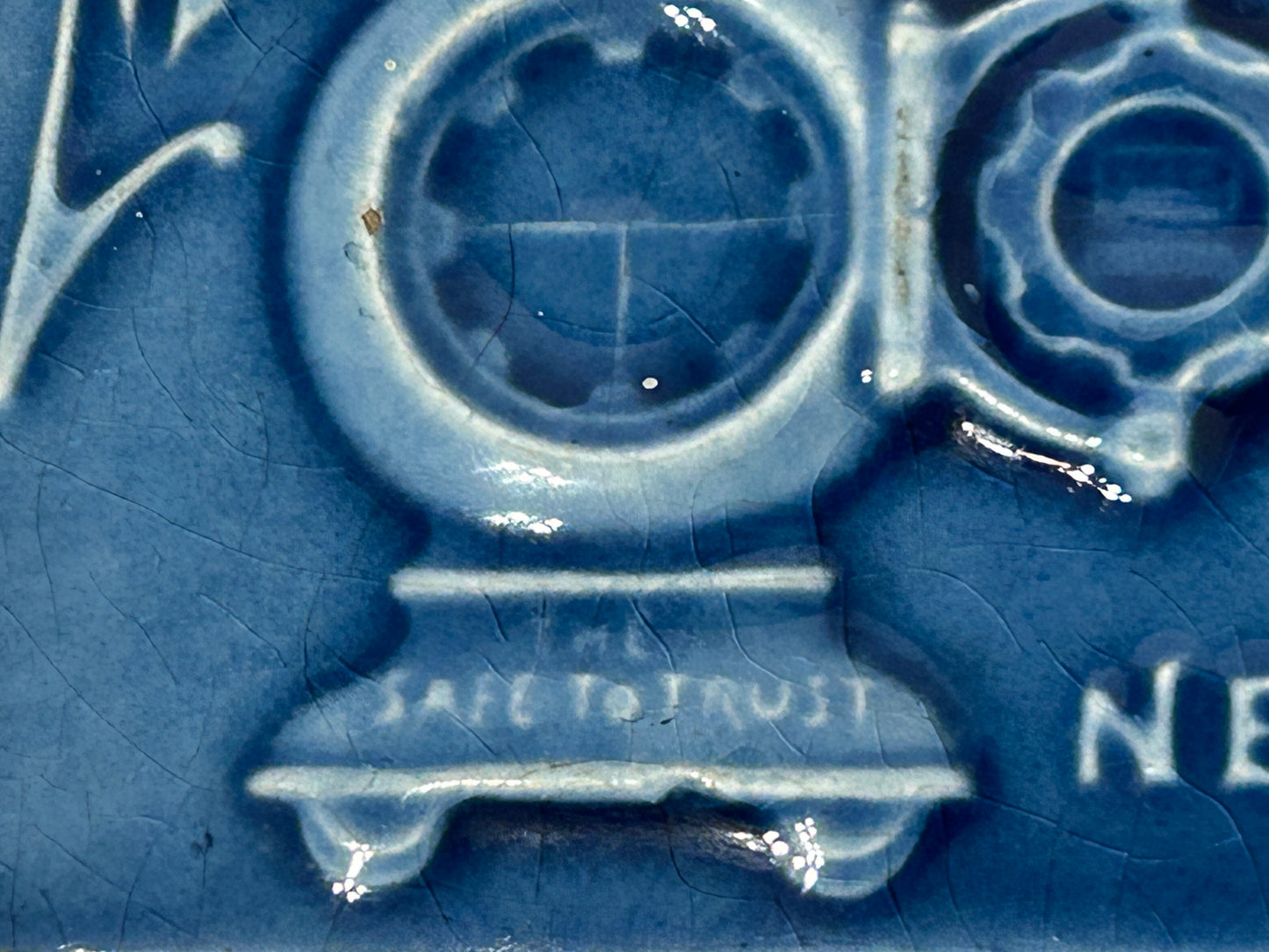 ANTIQUE CANNON BALL SAFE ADVERTISING POTTERY BLOTTER