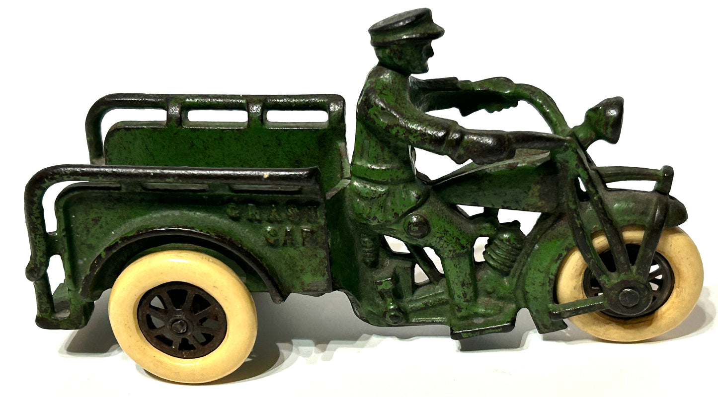 HUBLEY CAST IRON TOY CRASH CAR MOTORCYCLE