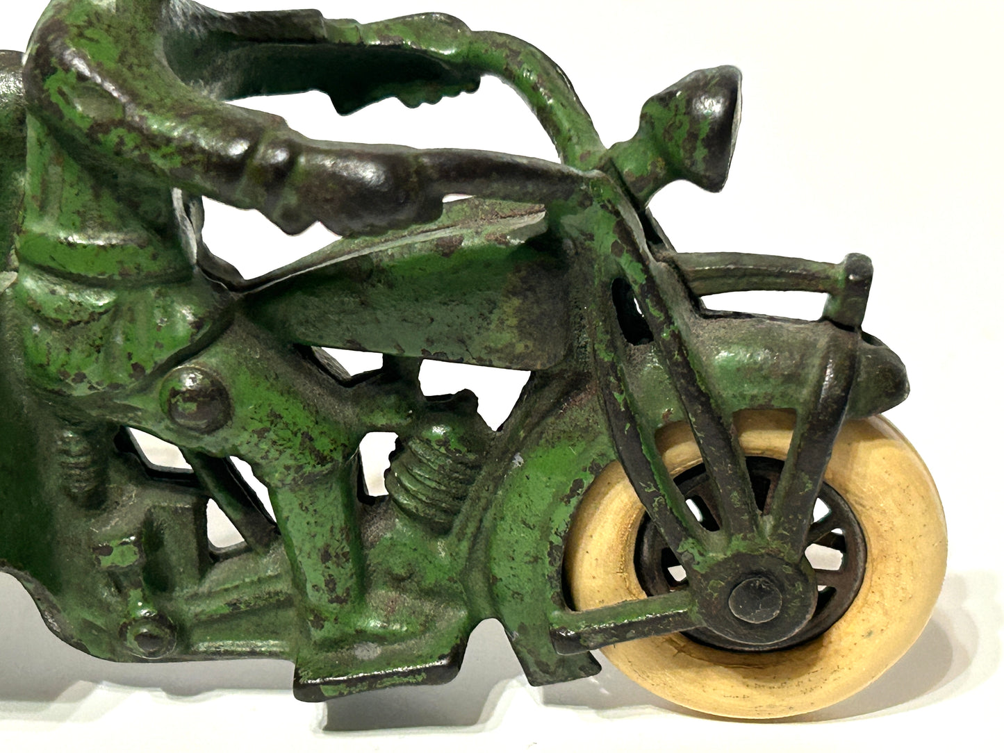 HUBLEY CAST IRON TOY CRASH CAR MOTORCYCLE
