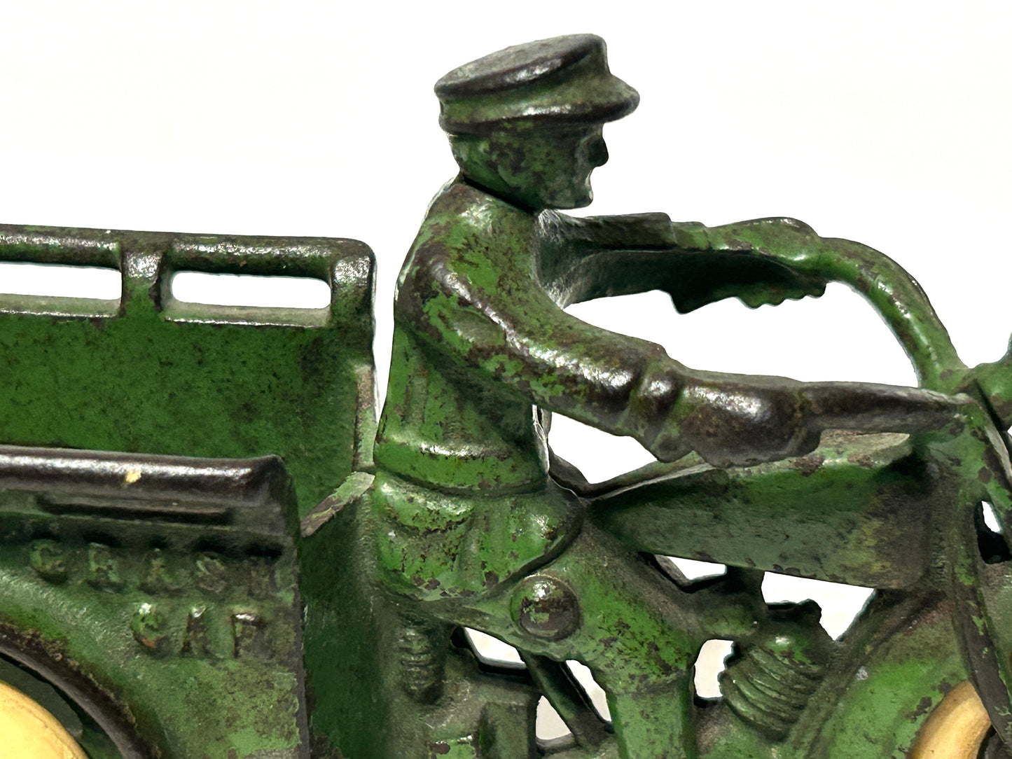 HUBLEY CAST IRON TOY CRASH CAR MOTORCYCLE