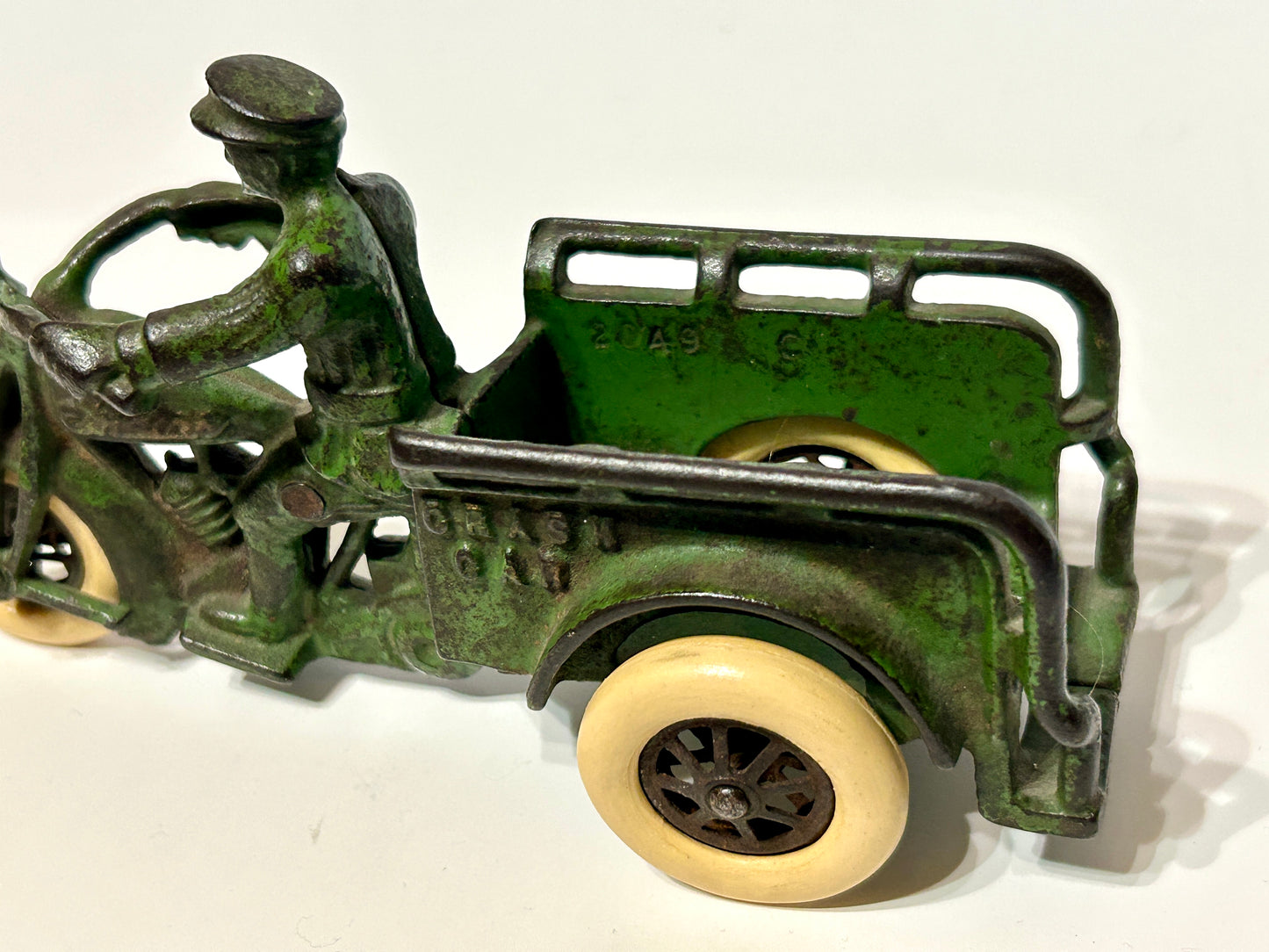 HUBLEY CAST IRON TOY CRASH CAR MOTORCYCLE