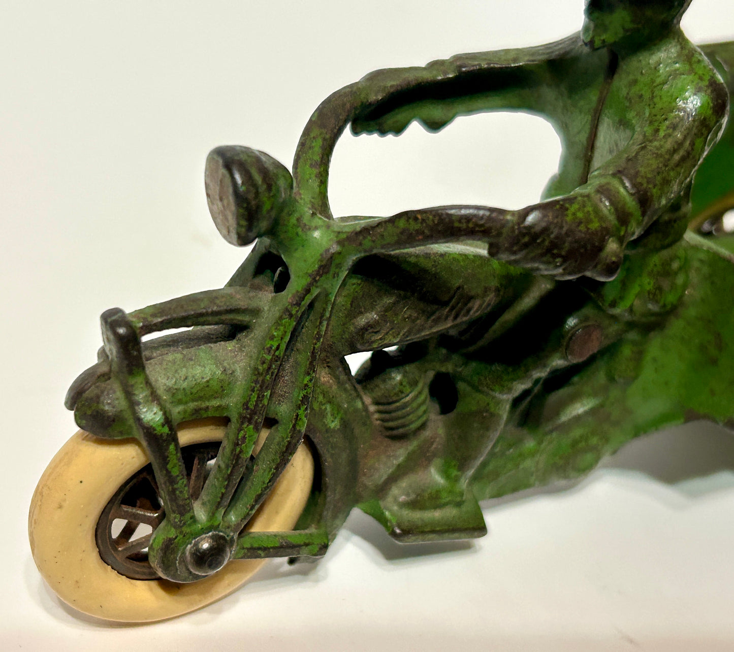 HUBLEY CAST IRON TOY CRASH CAR MOTORCYCLE