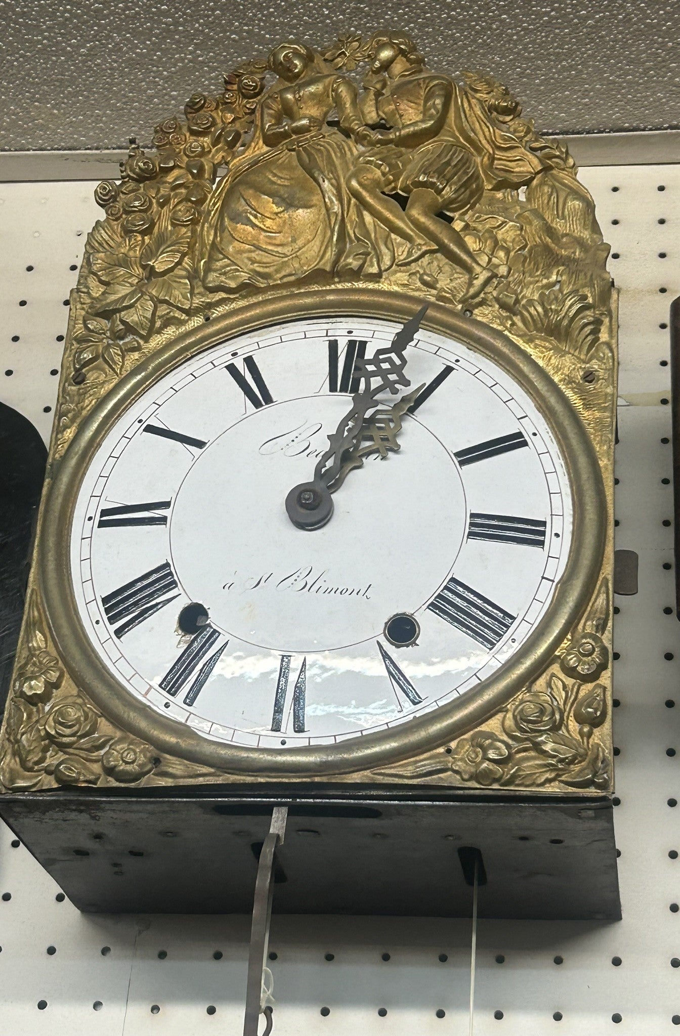 EARLY FRENCH FANCY BRASS MOBIER CLOCK