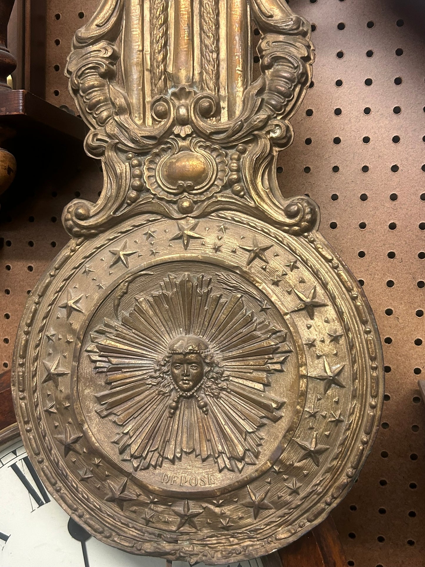 EARLY FRENCH FANCY BRASS MOBIER CLOCK