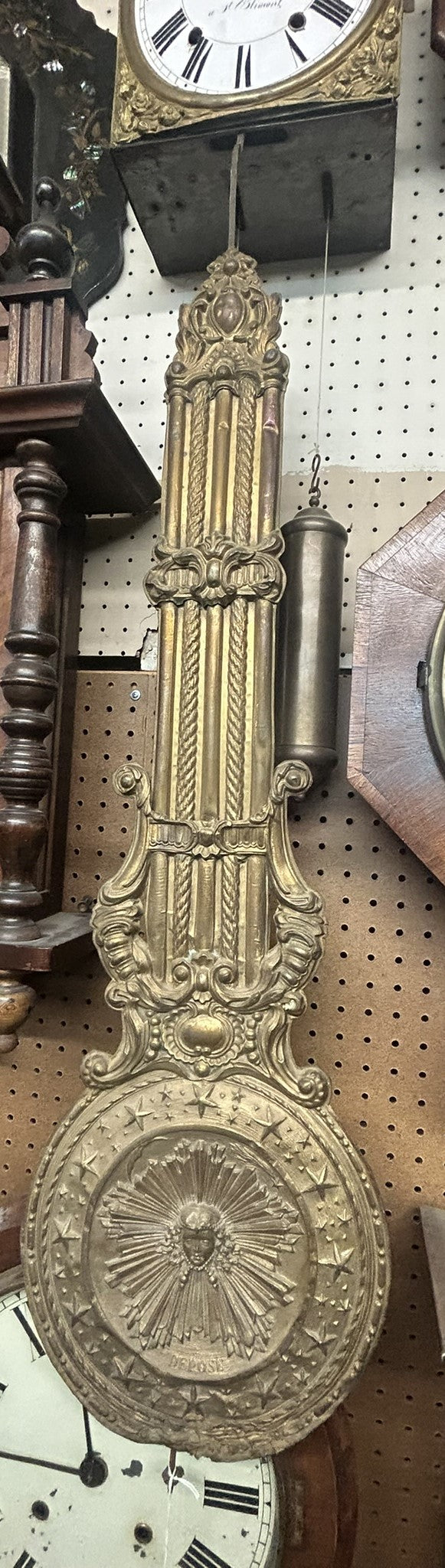 EARLY FRENCH FANCY BRASS MOBIER CLOCK