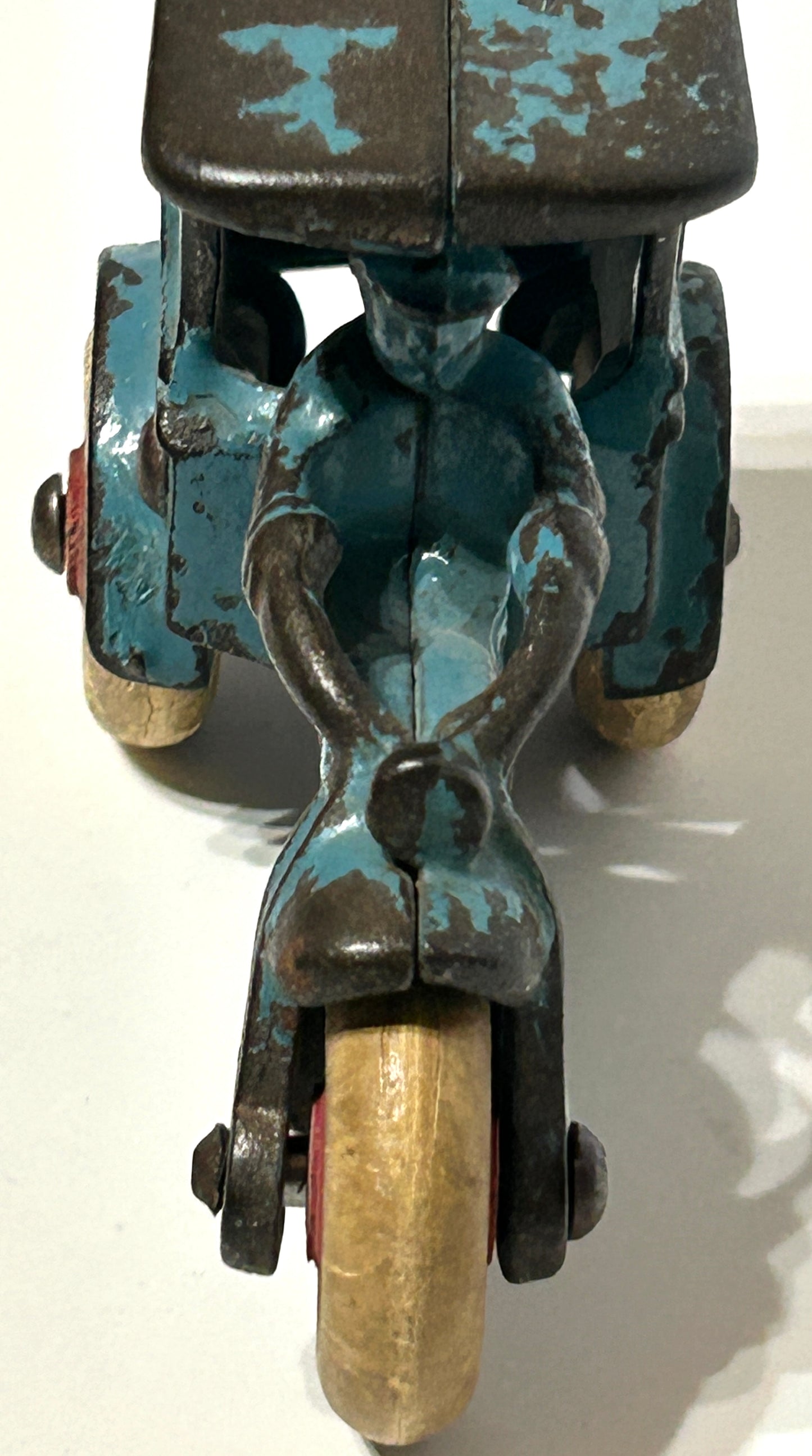 ANTIQUE HUBLEY CAST IRON TOY "SAY IT WITH FLOWERS" MOTORCYCLE
