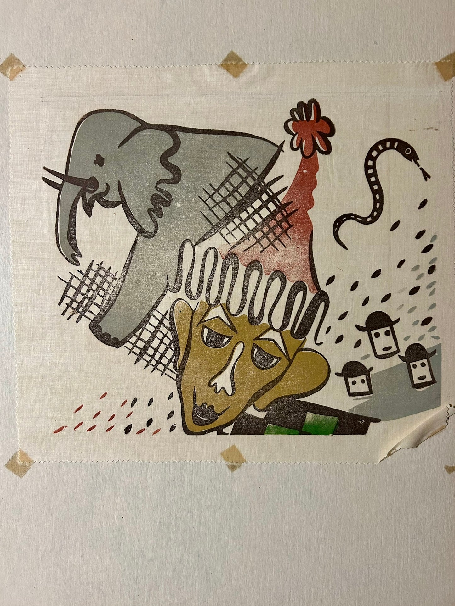 MILWAUKEE WORKS PROGRESS ADMINISTRATION LARGE ALBUM OF SILK SCREEN ILLUSTRATIONS ON CLOTH