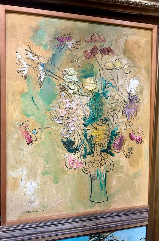 STERLING STRAUSER FLORAL PAINTING 1907-1995 PENNSYLVANIA