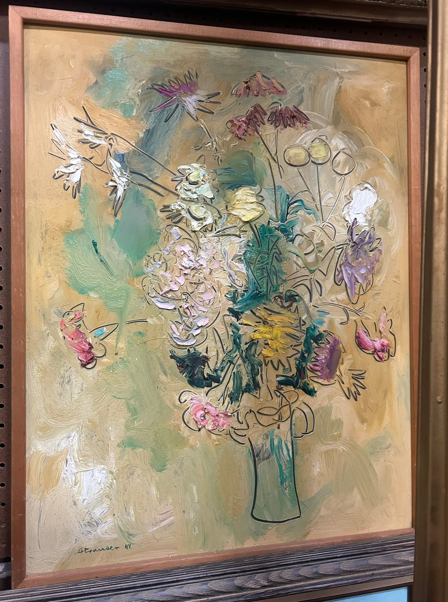 STERLING STRAUSER FLORAL PAINTING 1907-1995 PENNSYLVANIA