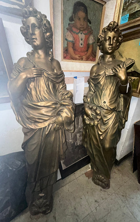 LARGE INTERIOR STATUES FROM EARLY ILLINOIS PERFORMING ARTS THEATER